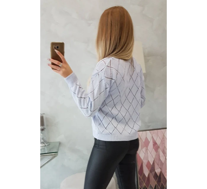 Svetr s polovičním rolákem a model 18747678 vzorem modrý - K-Fashion