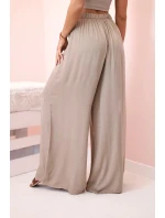 Dámske široké nohavice z viskózy s elastickým ťavím pásom