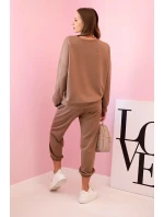 Súprava tepláky + nohavice maslová látka ťava