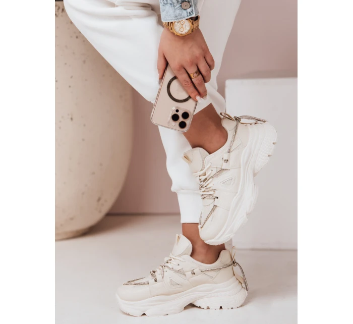Dámské tenisky na podrážce beige Dstreet model 21983116 - FashionStreet