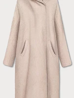 Svetlo béžový dlhý prehoz cez oblečenie s kapucňou (B6010-51)