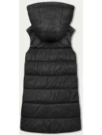 Čierna dámska vesta s kapucňou (B8212-1) Čierna dámska vesta s kapucňou (B8212-1)