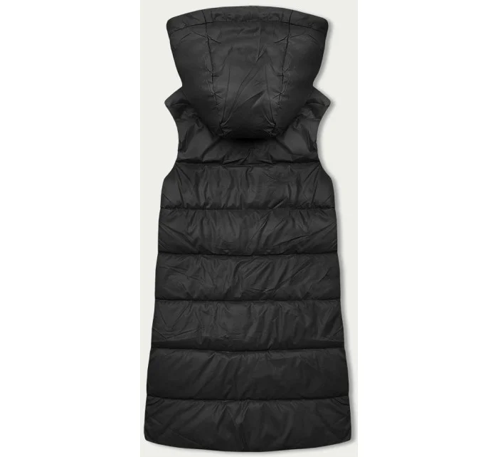 Čierna dámska vesta s kapucňou (B8212-1) Čierna dámska vesta s kapucňou (B8212-1)