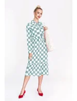 modré dámské šaty s vázáním ve výstřihu model 19551017 - Ann Gissy