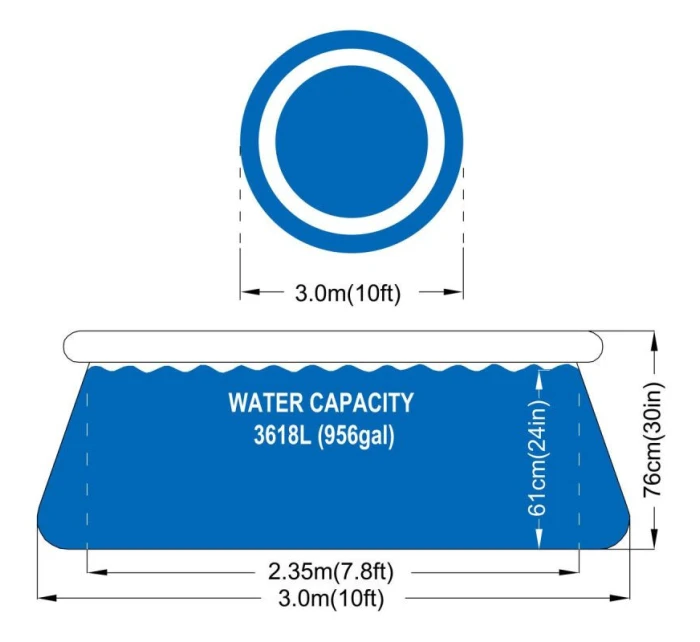 ROZŤAHOVACÍ BAZÉN S NAFUKOVACOU PRÍRUBOU 300X76CM 17793