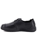Pohodlné černé dámské kožené polobotky Vinceza model 22343181
