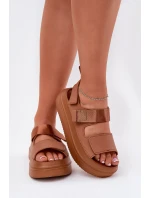 Sandały Damskie Na Platformie Z Rzepami Camel Nitepira