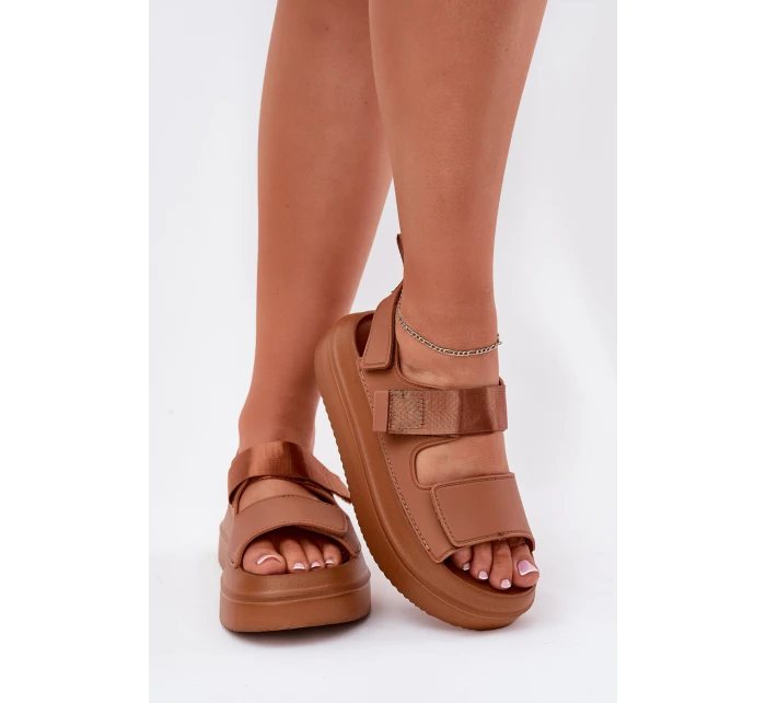 Sandały Damskie Na Platformie Z Rzepami Camel Nitepira