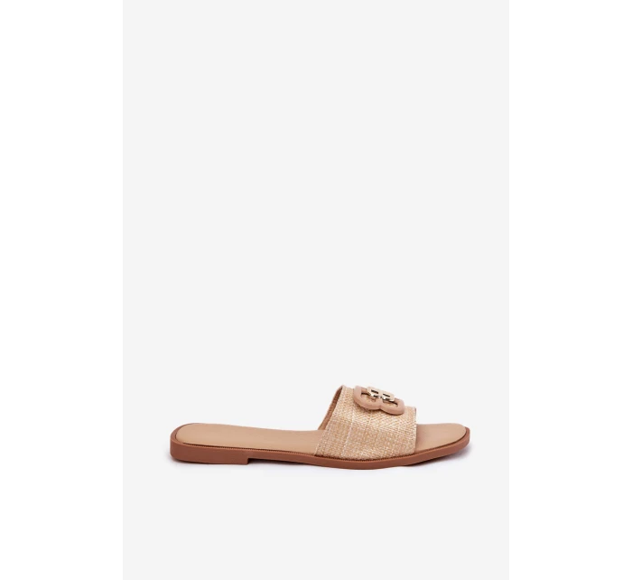 Ploché Dámské Klapky S Ozdobným Béžové model 21699564 - Boto
