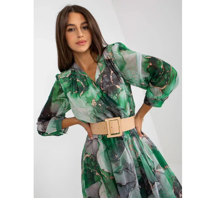 Dámske šaty 3062 4.17P čierna a zelená - FPrice