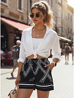 Dámske čierne šortky FashionStreet SY0538 Dámske čierne šortky FashionStreet SY0538