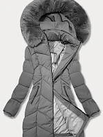 Dámska plus size zimná bunda do polovice stehien S'west grey dark (B8306-70)