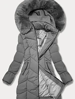 Dámska plus size zimná bunda do polovice stehien S'west grey dark (B8306-70)