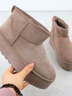 Dámske semišové béžové snehule Potocki 16322