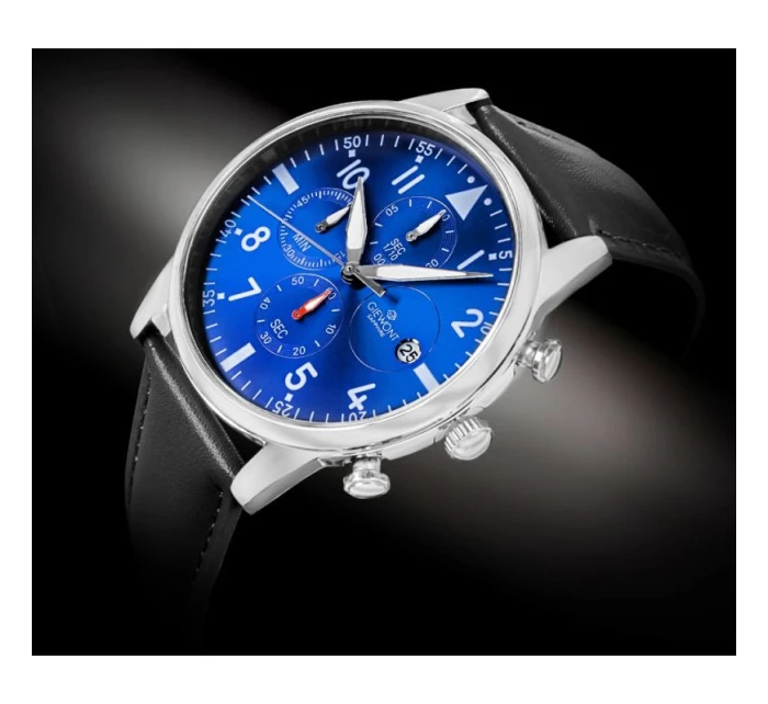 Pánske hodinky Giewont Chronograph Sapphire Black and Blue GW5630-A3 Pánske hodinky Giewont Chronograph Sapphire Black and Blue GW5630-A3