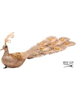 DEKORATÍVNY PÁV NA SPONKE NA OZDOBY ZLATÝ