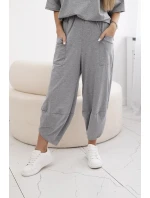 Bavlnená blúzka + nohavice tmavosivá