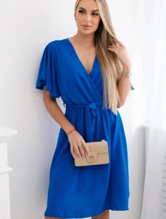 Šaty s model 21915251 výstřihem chrpově modrá - K-Fashion