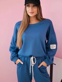 Súprava tepláky + nohavice z maslovej tkaniny denim