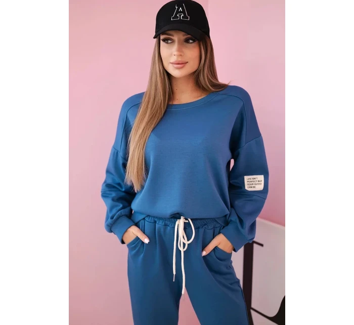 Súprava tepláky + nohavice z maslovej tkaniny denim Súprava tepláky + nohavice z maslovej tkaniny denim