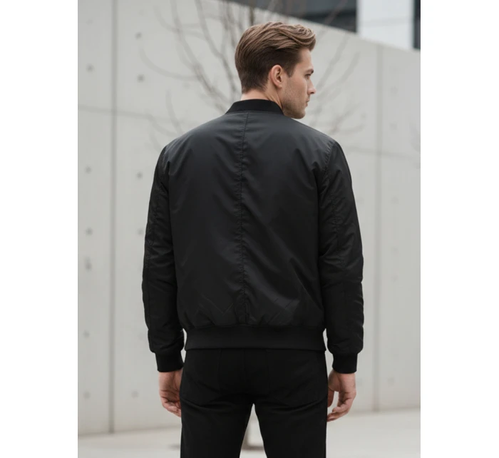 Pánska bunda bomber čierna FashionStreet TX4423 Pánska bunda bomber čierna FashionStreet TX4423