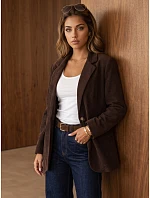 Dámská čokoládová kordová bunda FashionStreet PY0157