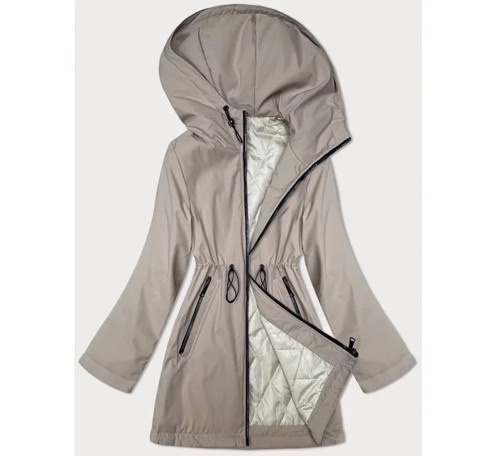 Svetlo béžová tenká bunda s kapucňou S'West (B8236-51)