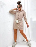 Béžové teplákové šaty s kapucňou (725) Béžové teplákové šaty s kapucňou (725)