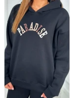 Bavlnená súprava s vyšívaným nápisom Paradise čierny