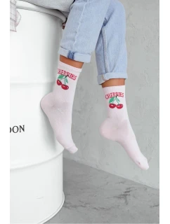 Skarpetki Damskie CHERRIES Pudrowy Róż