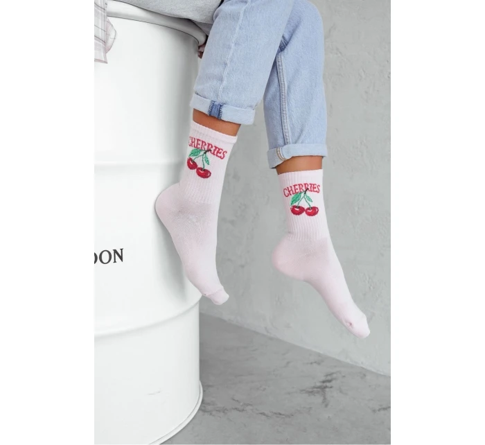 Skarpetki Damskie CHERRIES Pudrowy Róż