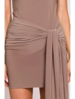 M841 Mini šaty so zaväzovaním vpredu - béžové
