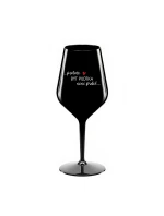 PROTOŽE BÝT PILOTKA NENÍ PRDEL - černá nerozbitná sklenice na víno 470 ml