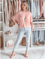 Dámská máslová halenka oversize s přívěskem powder pink Dstreet model 21985621 - FashionStreet
