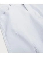 Široké dámske zvonové nohavice v bielej farbe (B102)