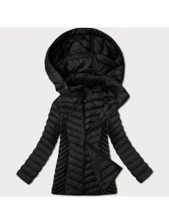 zateplená černá dámská prošívaná plus size bunda model 21872618 - J.STYLE