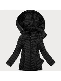 Dámska ľahko zateplená prešívaná bunda plus size J Style black (16M9265-392)
