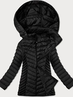 zateplená černá dámská prošívaná plus size bunda model 21872618 - J.STYLE