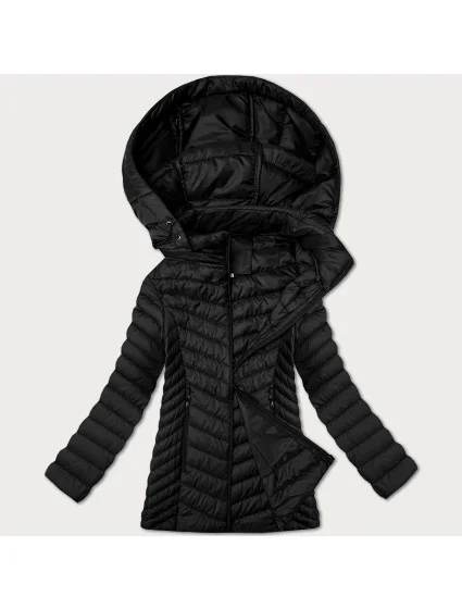zateplená černá dámská prošívaná plus size bunda model 21872618 - J.STYLE