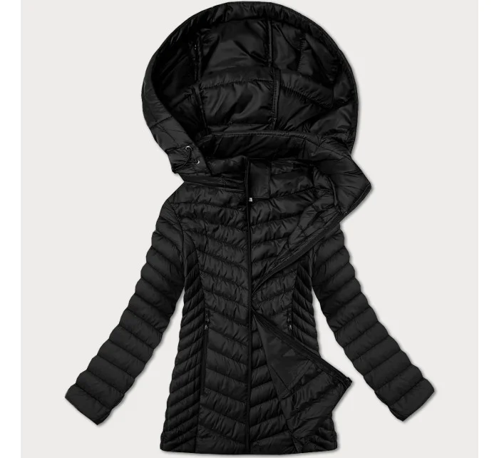 zateplená černá dámská prošívaná plus size bunda model 21872618 - J.STYLE