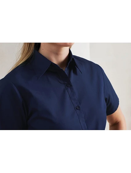 PR 302 Popelínová halenka s krátkým rukávem model 22482882 navy - Premier PR 302 Popelínová halenka s krátkým rukávem model 22482882 navy - Premier