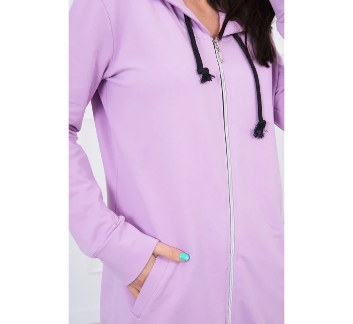 Šaty s kapucňou, mikina fialová