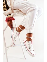 Damskie Materiałowe Trampki BIG STAR JJ274123 Białe Damskie Materiałowe Trampki BIG STAR JJ274123 Białe