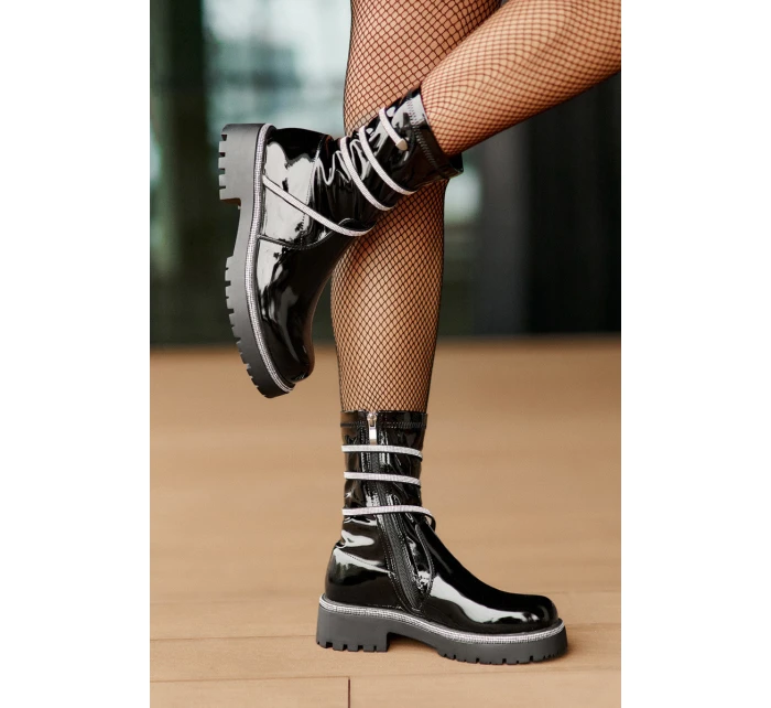 Lakované Kotníkové Boty Se Černé model 21675942 - Boto Lakované Kotníkové Boty Se Černé model 21675942 - Boto