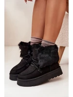 Dámské Sněhule Na Platformě S Kožešinou A Šněrováním Big Star model 21705911 Černé - Big Star Shoes