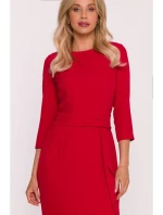 Šaty s volánkem model 21857916 červené - STYLOVE
