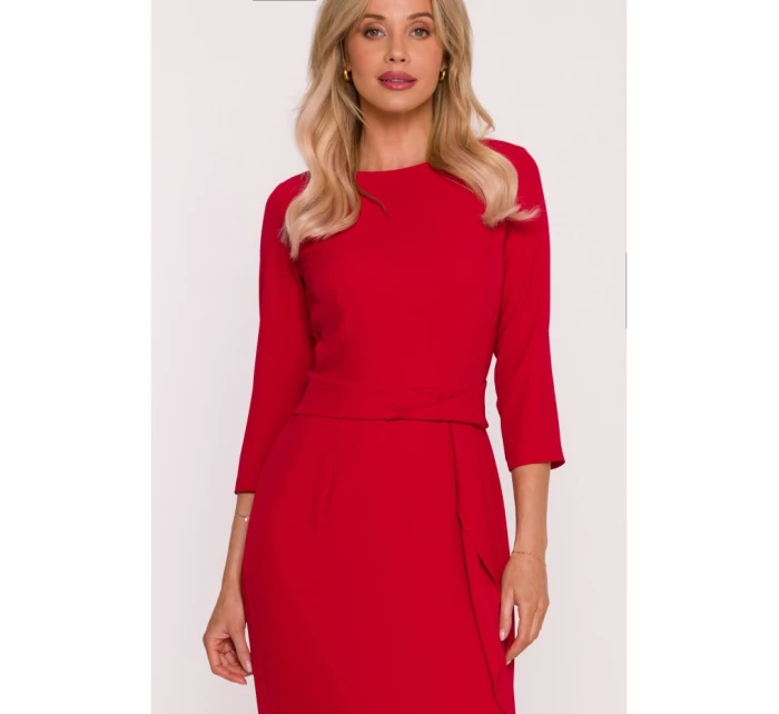 Šaty s volánom S425 červené - Stylove