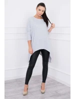 Oversize blúzka svetlo šedá