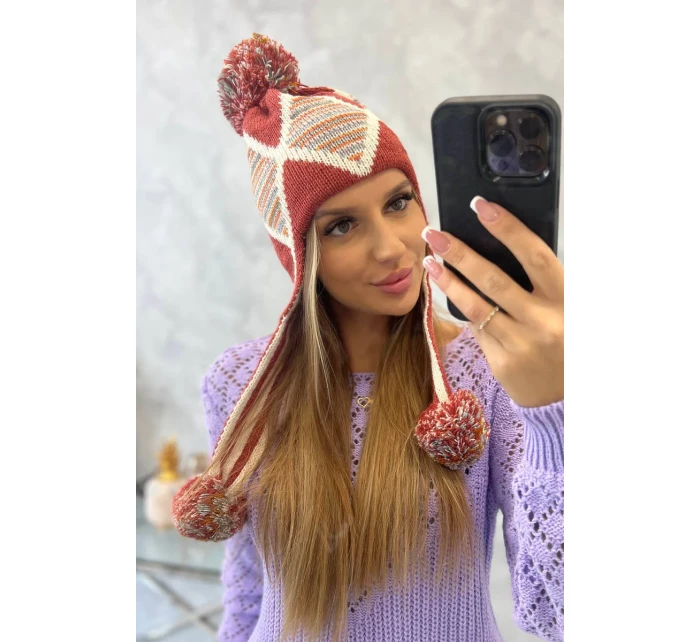 Dámska klapka na uši Eunika K322 červená Dámska klapka na uši Eunika K322 červená