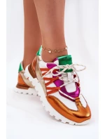 Kožené Polobotky Tenisky Dámské model 21693239 Multicolor - Artiker Kožené Polobotky Tenisky Dámské model 21693239 Multicolor - Artiker